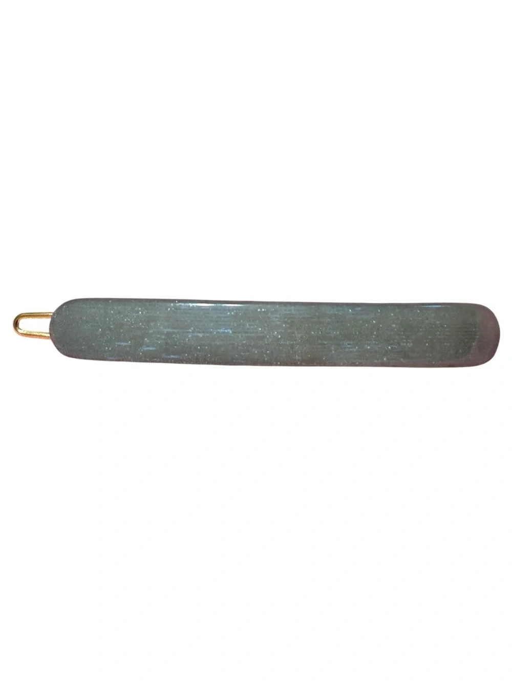 Vintage French Sparkle Bar Hair Clip in Blue Gray, 1980’s Handmade in Paris
